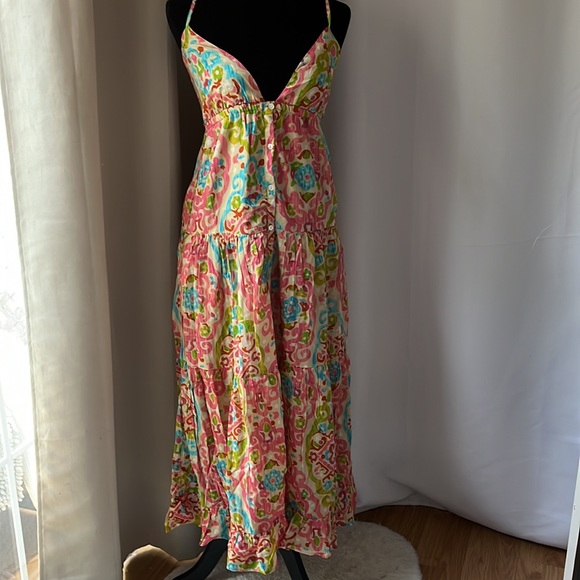 House of Harlow 1960’s Boho Maxi Dress with open back and tie - Picture 1 of 6
